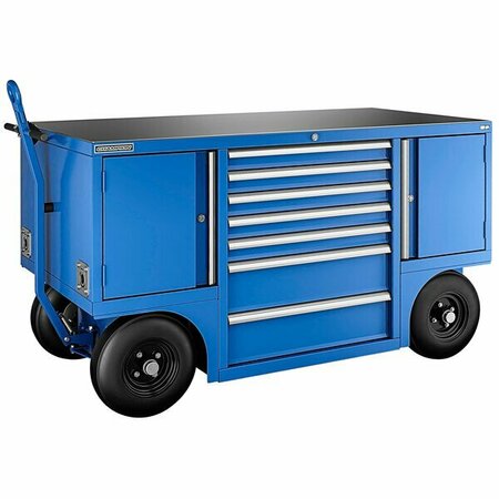 CHAMPION TOOL STORAGE CTS Flight Line Series 72'' x 36'' Blue 7-Drawer Mobile Workshop with 2 Lockers FMX1.5PC-BL 573FMX1.5PBL